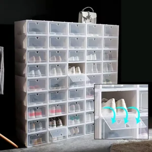 20-Delige Stapelbare Schoenenorganizers – Kunststof Opbergers voor Kast en Hal